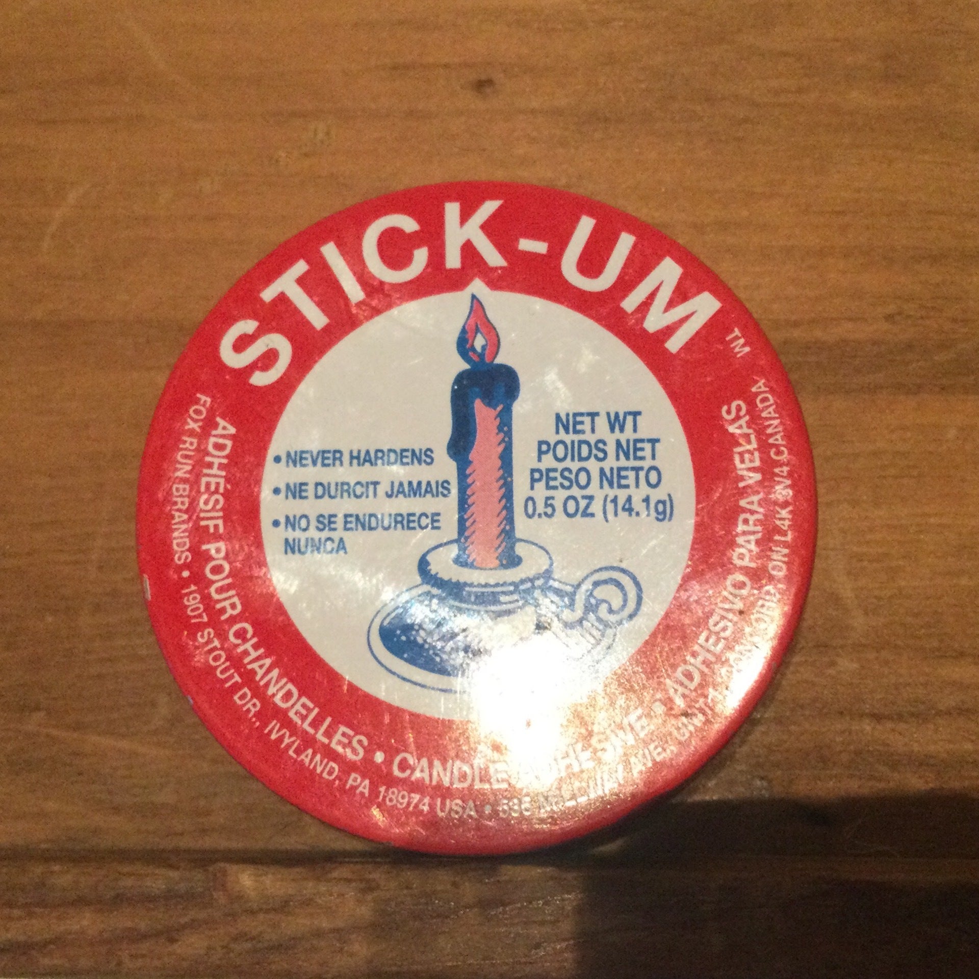Stick-um Candle Adhesive Vintage Tin